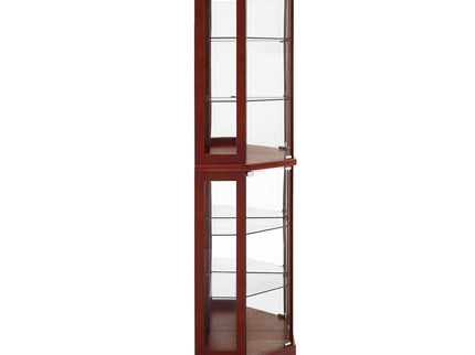 6 Shelf Corner Curio Display Cabinet With Lights, Mirrors And Adjustable Shelves (E26 Light Bulb Not Included)