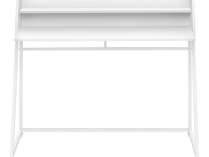 Computer Desk For Home Office, Laptop, Storage Shelves, Marble Look Contemporary & Modern