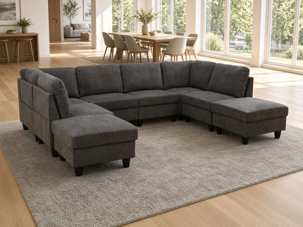 8 Piece Modular U - Shape Sectional Sofa