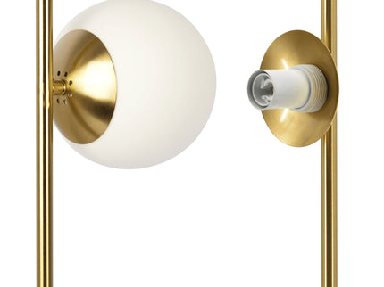 Ethereal - Modern Small Table Lamp, Desk Lamp Fixture With Globe Shade - Gold / White