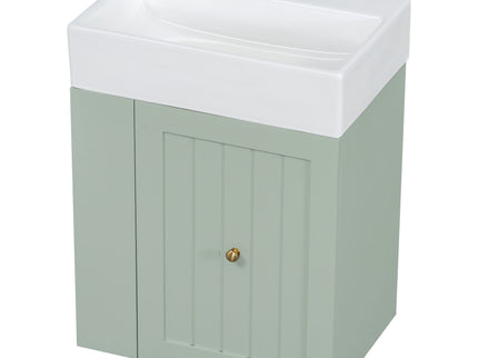 Modern Bathroom Vanity With Sink, Storage Cabinet, Drawer & Side Shelf
