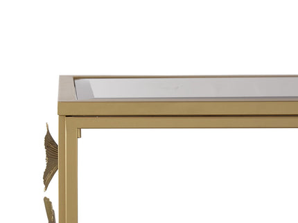 Console Table With Mirrored Glass Top, Modern Entryway Table For Living Room Foyer Entryway - Gold