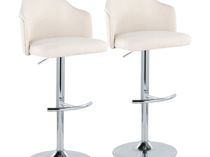 Ahoy - Contemporary Adjustable Barstool With Swivel With Rounded T Footrest (Set of 2)