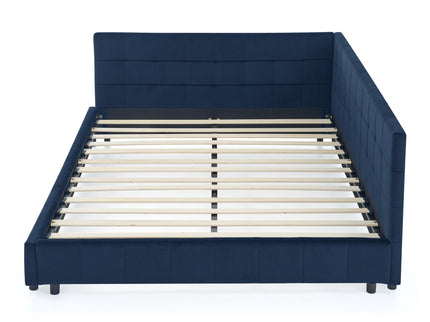 Elegant Design Storage Upholstered Tufted Bed Frame With Backrest And Armrests