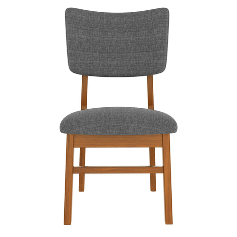 Mid Century Modern Dining Table Set For 4, Solid Wood Dining Table And Solid Wood Chairs, 5 Pieces Farmhouse Dining Table And 4 Upholstered Chairs - Brown / Gray