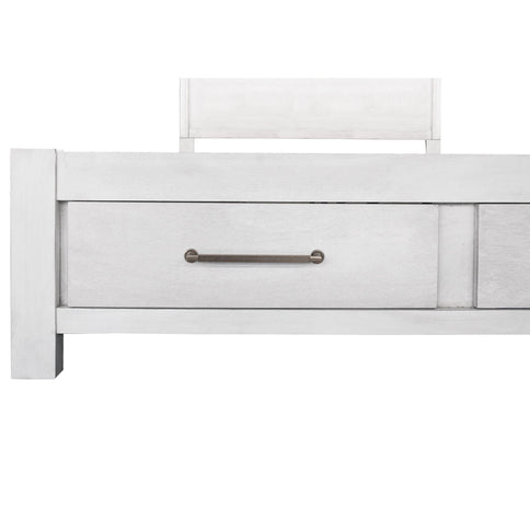 Bed Set With Storage Drawers, Open Shelves, And Built In LED Lighting