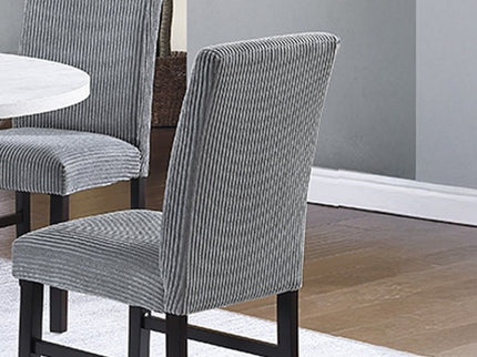 Elegant 5 Piece Dining Set Dark Chairs Top Table With Lower Shelf Kitchen Dining Room