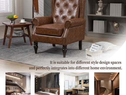 Modern Accent Armchair With Sturdy Wood Legs