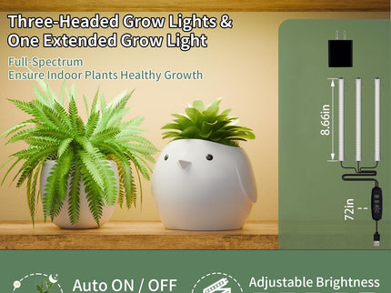 Plant Stand Indoor With Grow Light, 8 Tiered Tall Indoor Plant Shelves For Multiple Plants - Walnut / Black
