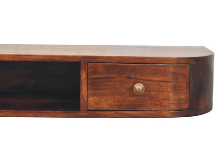 Lunar - Floating Console With 2 Drawer - Chestnut