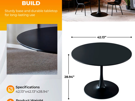 Mid-Century Tulip Dining Table With Round Top
