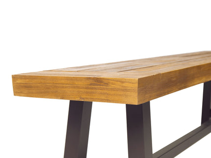 Tranquilizer - Outdoor Acacia Wood Bench With Slat Panel Design