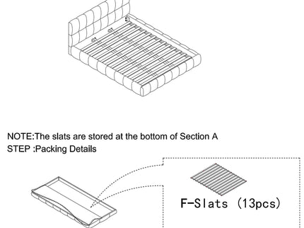 Modern Platform Bed Frame With Thick Fabric