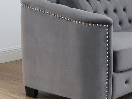 Modern Chesterfield Sofa With Tufted Backrest For Living Room