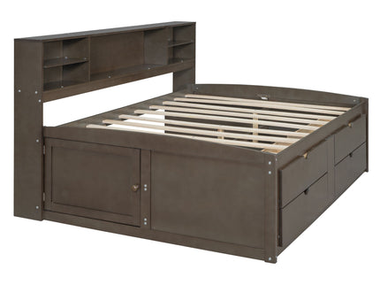 Daybed With 2 Bedside Cabinets, Upper Shelves And 4 Drawers
