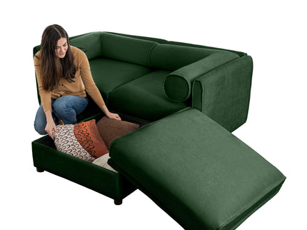 Contemporary Elegant Sofa With Storage And Ottoman