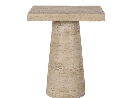 Square Side Table With Pedestal Base