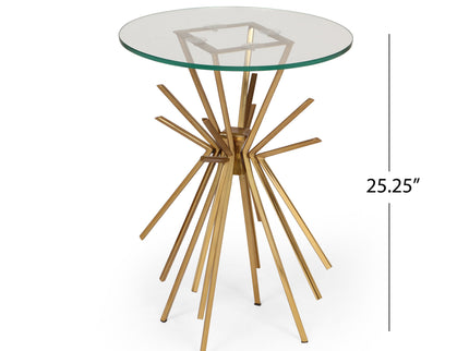 Table With Sunburst Design - Gold