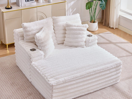 Oversized Chaise Lounge Chair Indoor With Pillows For Living Room