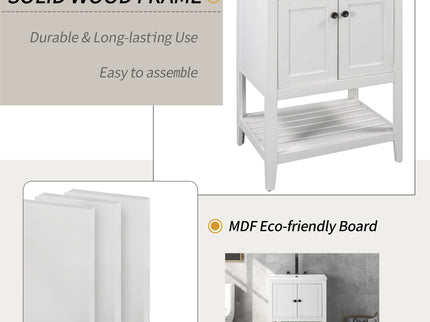 Modern Bathroom Vanity With Sink And Open Shelf