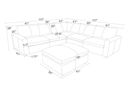 Upholstered Large Seating Modular Sectional