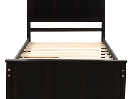 Platform Storage Bed With 2 Wheel Base Drawers