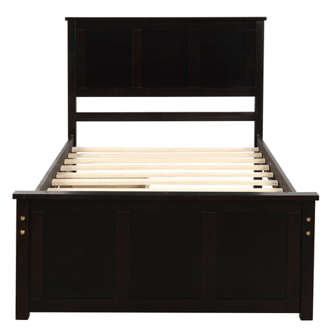 Platform Storage Bed With 2 Wheel Base Drawers