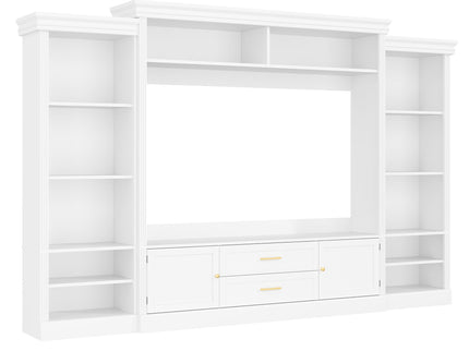 Elegant Entertainment Center Wall Unit With Bookshelves