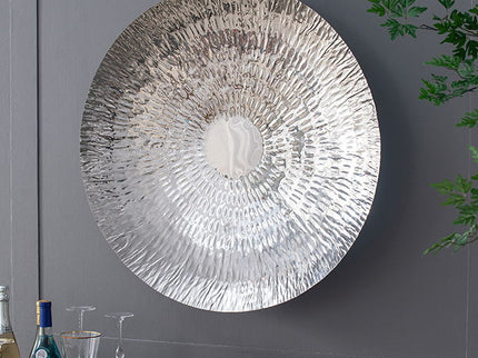 Textured Oversized Disc, Wall Decor For Living Room (Set of 3) - Silver