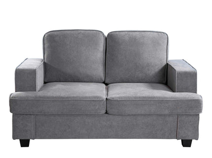 Modern Loveseat, Comfortable 2 Seater Couch With Deep Seating, Loose Back Cushions, Wide Arms