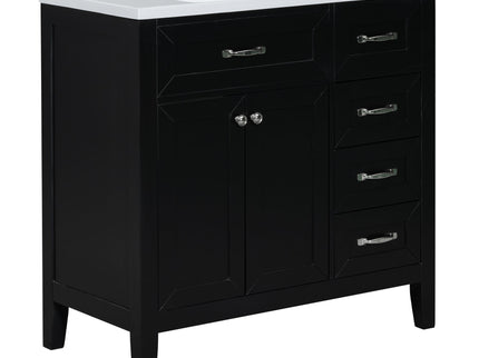 Modern Bathroom Vanity With Sink, Freestanding With Drawers And Doors