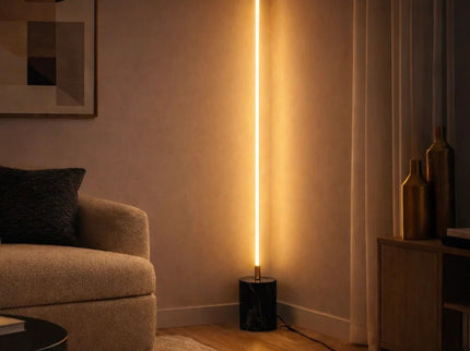Prism - LED Floor Lamp With On / Off Switch Base - Gold / Marble