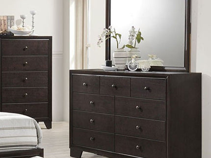 1 Piece Dresser With 9 Drawers - Brown