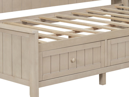 Daybed With Storage Shelves And 3 Drawers
