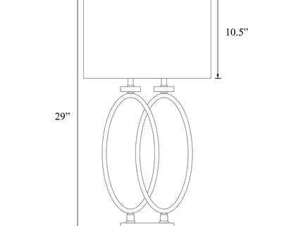 Rectangular Shade Accent Lamp With 3 Way Switch - Silver