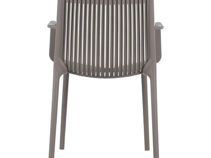 4 Piece Stackable Single Chairs With Vertical Stripe Design For All Weather