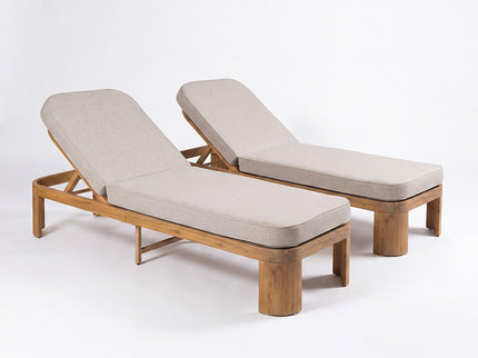 Outdoor Chaise Lounge With Cushion, 5 Position Adjustable Backrest