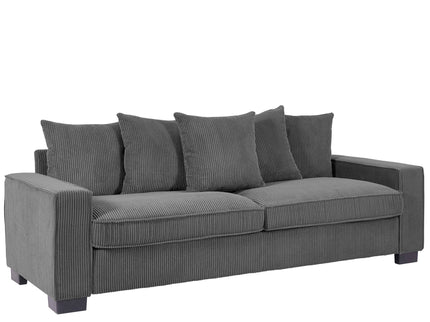Luxe Sofa With 5 Matching Toss Pillows, Sleek Design, Spacious And Comfortable 3 Seater Couch