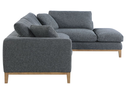 Harlan - L-Shape Upholstered Sectional With Pillows - Gray