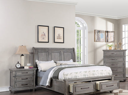 3 Piece Bedroom Set, Bed With 2 Nightstands