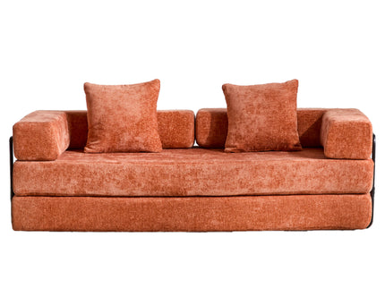 Convertible Floor Sofa Bed With Pillow Back Support Armrest