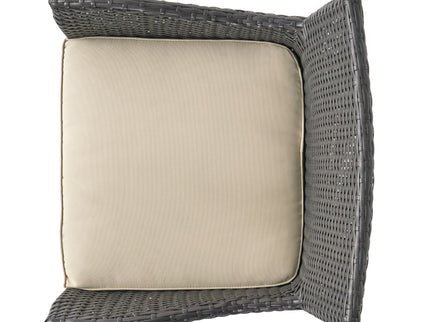 Outdoor Modern Rattan Swivel Barstool With Tapered Legs - Beige / Multibrown