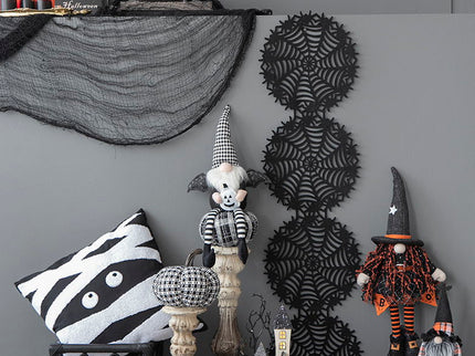 Cardboard Lighted Haunted House, Tabletop Holiday Halloween Decor, Battery Powered - Beige / Black