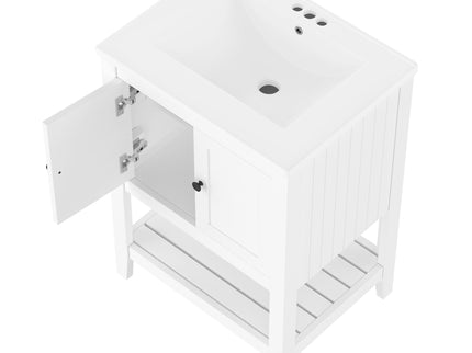 Modern Bathroom Vanity With Sink And Open Shelf