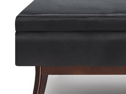 Owen - Rectangular Storage Ottoman - Midnight Black