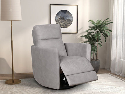 Lawson - Swivel Glider Suede Recliner Chair - Latte