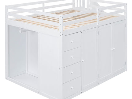Loft Bed With Built In Wardrobes, Cabinets And Drawers