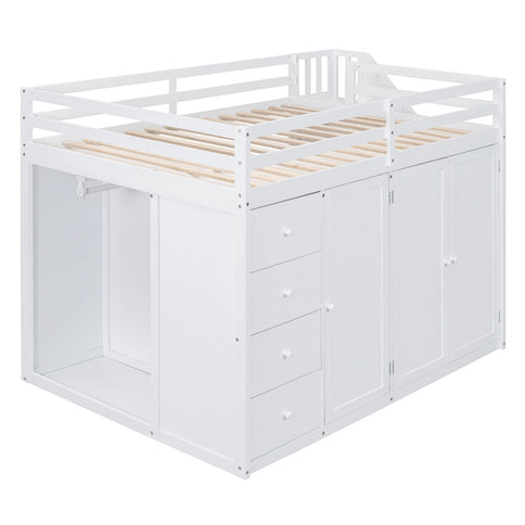 Loft Bed With Built In Wardrobes, Cabinets And Drawers