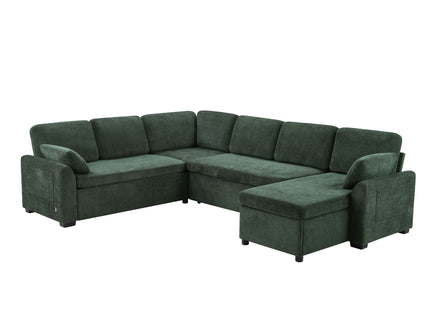 Convertible U-Shaped Sectional Sofa Bed With Reversible Chaise