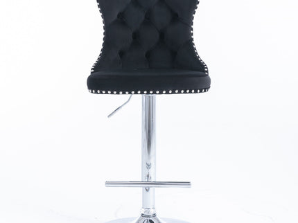 Swivel Barstools Adjusatble Seat Height From 25-33", Modern Upholstered Base Bar Stools With Backs Comfortable Tufted For Home Pub And Kitchen Island (Set of 2)